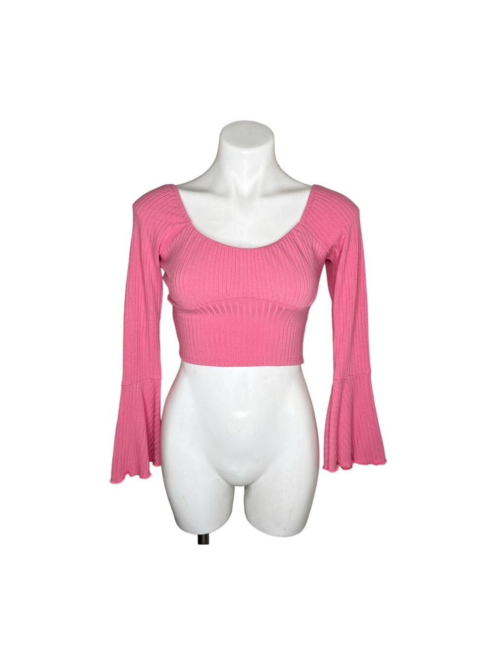 ALTAR'D STATE Bell Sleeve Crop Top Pink Size Small